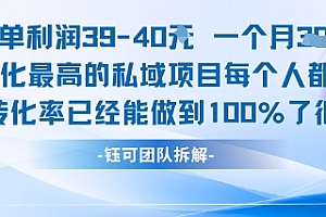 每单利润40一个月7k+转化最高的私域项目,每个人都要的产品转化率已经能做到100%