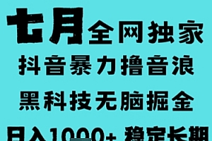 7月最新风口抖音无人直播撸音浪,长期稳定,非短期,全自动运行,低门槛无脑,日入1k+【揭秘】