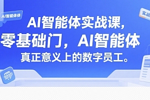 AI智能体实战课,零基础入门,AI智能体真正意义上的数字员工