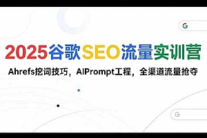 (15411期)2025谷歌SEO流量实训营;,Ahrefs挖词技巧,AIPrompt工程,全渠道流量抢夺