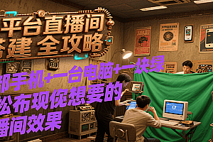 多平台直播间搭建全攻略,一部手机+一台电脑+一块绿布轻松实现你想要的直播间效果