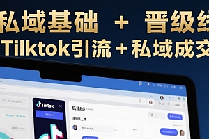 跨境私域基础+晋级线上课,Tilktok引流+私域成交