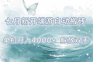 (15435期)7月新开端游自动搬砖项目,单机稳定月入4000+纯自动项目,上车即吃肉。