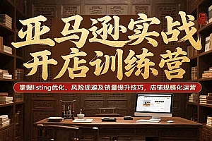 亚马逊实战开店训练营,掌握listing优化、风险规避及销量提升技巧,店铺规模化运营