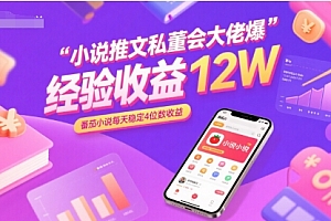 小说推文私董会大佬爆单经验分享收益12W,番茄小说每天稳定4位数收益