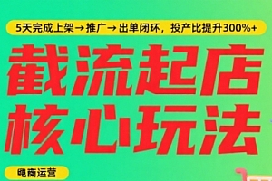 淘宝截流快速起店玩法,掌握暴力快速起店的流程,5天完成上架-推广-出单闭环