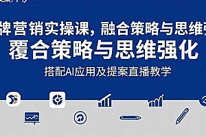 (15498期)2025品牌营销实战课:覆盖文案设计写方案,搭配AI应用及提案直播教学
