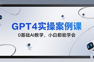 GPT4实操案例课,0基础AI教学,小白都能学会