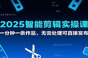 2025智能剪辑实操课,一分钟一条作品,无需处理可直接发布