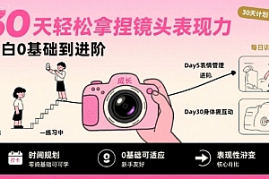 30天轻松拿捏镜头表现力,小白0基础到进阶