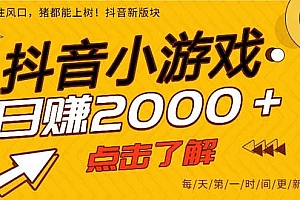 (15529期)抖音小游戏,一部手机日入300+,2025风口项目