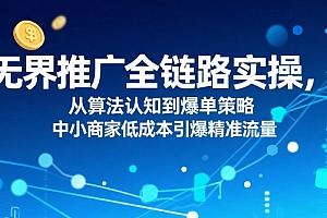 无界推广全链路实操,从算法认知到爆单策略,中小商家低成本引爆精准流量