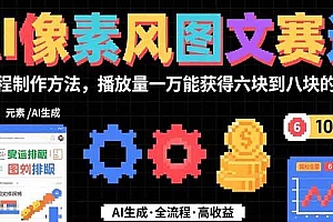 (15572期)AI像素风图文赛道:全流程制作方法,播放量一万能获得6块到8块的收入