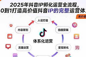 (15610期)2025年抖音IP孵化运营全流程,从0到1打造高价值抖音IP的完整运营体系