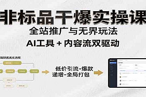 非标品干爆实操课:含多案例及操盘方法,从选品到推广、成交,助力打造爆款实现盈利