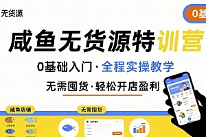无货源特训营,0基础带你玩转咸鱼无货源