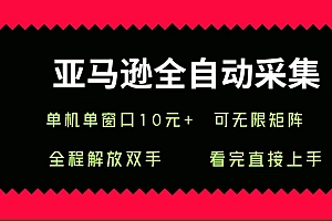 (15704期)亚马逊全自动采集,单机单窗口一天10+,可无限矩阵去做