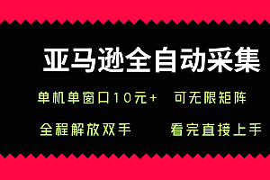 亚马逊全自动采集,单机单窗口一天10+,可无限矩阵去做【揭秘】