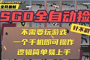 CSGO自动捡漏项目,最新独家玩法,一个手机即可操作,新手小白轻松月入1W+,操作简单易上手【揭秘】
