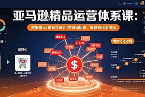 (15750期)亚马逊精品运营体系课:数据选品/差异化设计/关键词矩阵,爆款孵化全流程