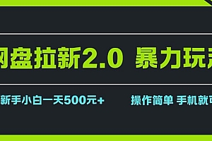 (15759期)网盘拉新2.0,暴力玩法,新手小白一天轻松500,操作简单