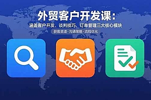 (15793期)外贸客户开发课:涵盖客户开发、谈判技巧、订单管理三大核心模块