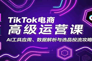 TikTok电商高级运营课:AI工具应用、数据解析与选品投流攻略