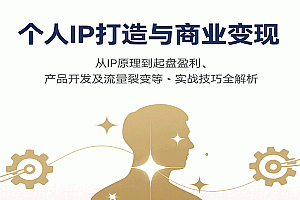 个人IP打造与商业变现,从IP原理到起盘盈利、产品开发及流量裂变等实战技巧全解析