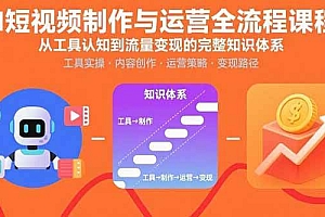 (15863期)AI短视频制作与运营全流程课程:从工具认知到流量变现的完整知识体系