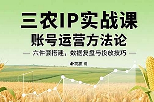 (15864期)三农IP实战课:账号运营方法论,六件套搭建,数据复盘与投放技巧