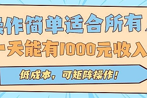 (15910期)操作简单适合所有人全自动挂机项目,一天能有1000元收入,低成本,可矩…