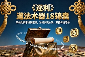 《逐利》道法术器18锦囊,系统化揭示搞钱逻辑,浓缩关键心法,颠覆传统思维