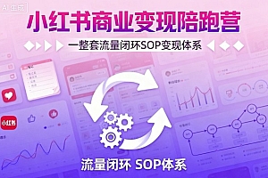 小红书商业变现陪跑营,轻IP矩阵 私域获客 聚光投流,一整套流量闭环SOP变现体系