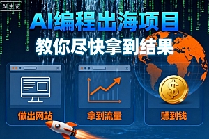 AI编程出海项目,教你尽快拿到结果-做出网站、拿到流量、賺到钱