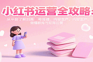 小红书运营全攻略:从平台了解到账号搭建、内容生产,做爆款库与矩阵运营