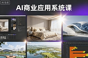 AI商业应用系统课,室内-软装-建筑-景观,智能设计+效果图+动画画实战