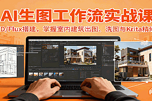 AI生图工作流实战课:SD/Flux搭建,掌握室内建筑出图、洗图与Krita精修