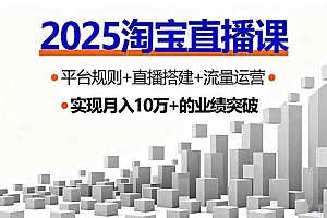 (16072期)2025淘宝直播课,平台规则+直播搭建+流量运营,首播GMV破3万