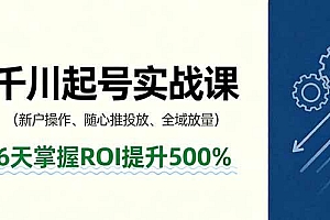 (16086期)抖音千川起号实战课,新户操作,随心推投放,全域放量,6天掌握ROI提升500%