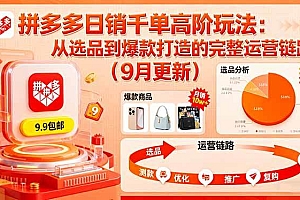 (16100期)拼多多日销千单高阶玩法:从选品到爆款打造的完整运营链路(9月更新)