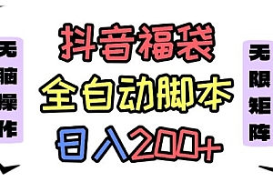 抖音全自动抢福袋项目,蓝海赛道,新手小白一天轻松200+,看完直接可以上手【揭秘】