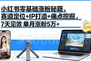 (16158期)小红书零基础涨粉秘籍,赛道定位+IP打造+痛点挖掘,7天见效 单月涨粉5万+