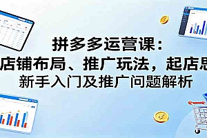 拼多多运营课:含店铺布局、推广玩法,起店思路,新手入门及推广问题解析