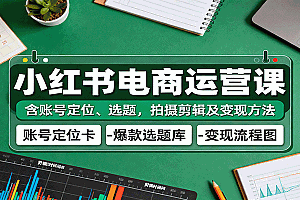 小红书电商运营课:含账号定位、选题,拍摄剪辑及变现方法