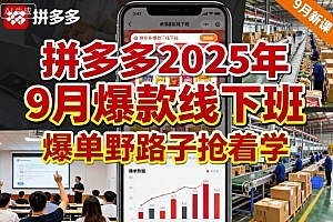 拼多多2025年9月爆款线下班,爆单野路子抢着学
