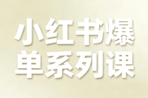 小红书爆单系列课,聚焦小红书电商全链路增长