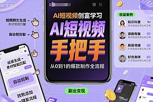 AI短视频创富学习,手把手教会你制作AI短视频