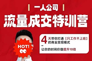 流量成交特训营2025年,4天带你打通【只工作不上班】的商业变现模式,让你的时间价值提升10倍