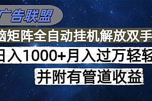 (16208期)海外广告联盟每天几分钟日入1000+无脑操作,可矩阵并附有管道收益