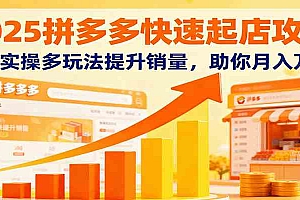 2025拼多多快速起店攻略,0-1实操多玩法提升销量,助你月入万元